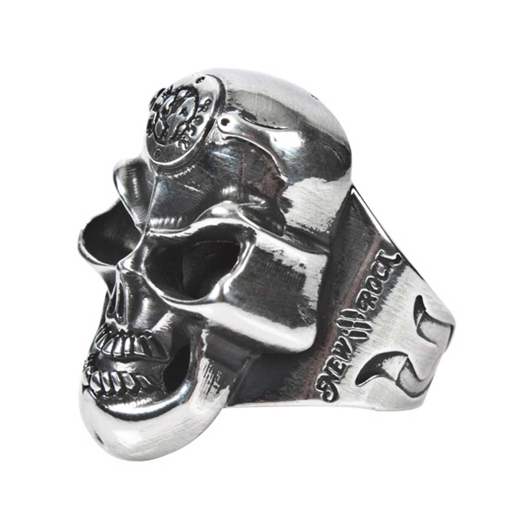 New Rock - M.SKULLRING-S2 Ring - Silberfarben